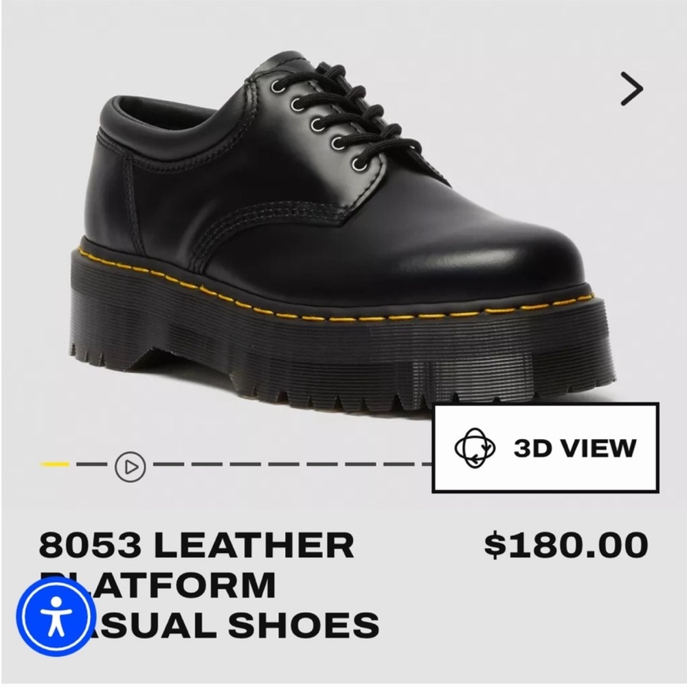 Dr. Martens Black 8053 platform leather Lace-Up shoes Like New